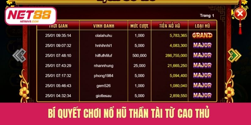 Bí quyết chơi nổ hũ Thần Tài từ cao thủ